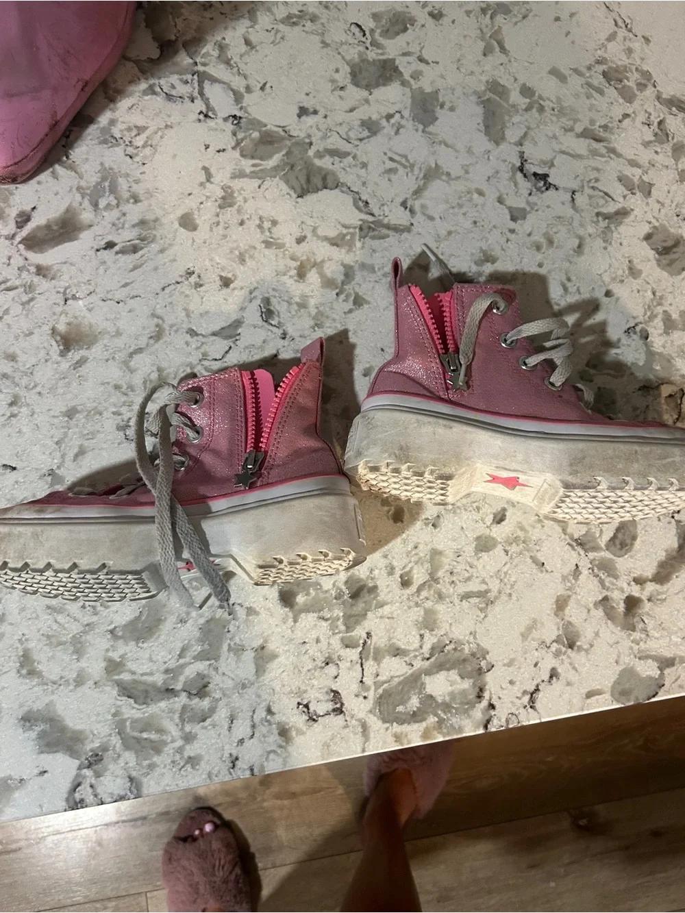 Converse Kids Pink High-Top Platform Sneakers